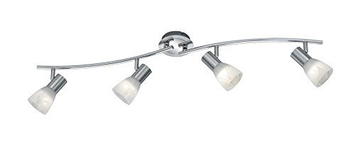 TRIO LEUCHTEN Levisto LED Plafondlamp - Mat Nikkel - Wit Glas - 4x E14