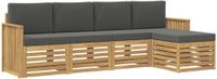 vidaXL - Buiten - bank - set - 5 - st - Wit - en - antracietkleurig - Polyester