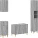 vidaXL - 4-delige - Badkamerkast - Set - DELFT - Grijs - Sonoma - Bewerkt - hout
