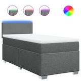 vidaXL Boxspringbed met matras, stof, donkergrijs, 140x200 cm