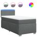 vidaXL Lit boxspring avec matelas, gris foncé, 120x190 cm, rembourré