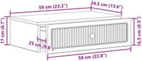 vidaXL Wandgemonteerde Zijtafel Gerookt eiken 59 x 34,5 x 17 cm