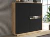 Mobistoxx ASTER Commode 3 portes noir mat/chêne taurus