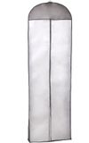 HIMRY Ademende kledingtas 180 cm lang, lange rits, beschermhoes voor trouwjurken/avondjurken/pakken/jassen, wit met zwart frame - Zwart, KXB1005 Zwart