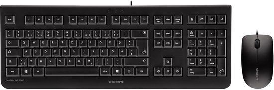 Cherry DC 2000 Toetsenbord en Muis Set USB AZERTY Belgisch Zwart