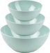 Plasticforte set de bols de service en plastique - 3x pièces - vert menthe - plastique - Dia 20/23/26 cm