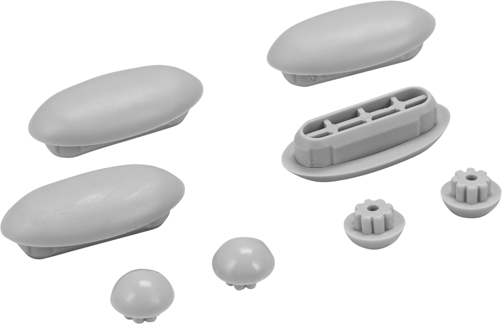 Cornat Bufferset - geschikt voor Cornat wc-bril Noir, Relief, Slimline, Art of Acryl+ & Rino - grijs - kunststof / schokdempers / bufferset / reserveonderdelen / accessoires / TEC365038