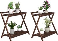 Outsunny Bloemenstandaardset Sparrenhout 73x36x64cm Bruin