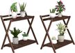 Outsunny Bloemenstandaardset Sparrenhout 73x36x64cm Bruin