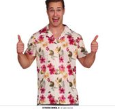 Fiestas Guirca Hawaii Aloha Shirt Groen Roze Bloemen M