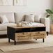 Maison Exclusive Table basse marron et noir, 80 x 54 x 40 cm, manguier massif