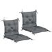 Lot de 2 coussins de chaise d'extérieur, galette de chaise avec attaches, coussins de jardin pour terrasse ou balcon, 98 x 50 x 8 cm, gris
