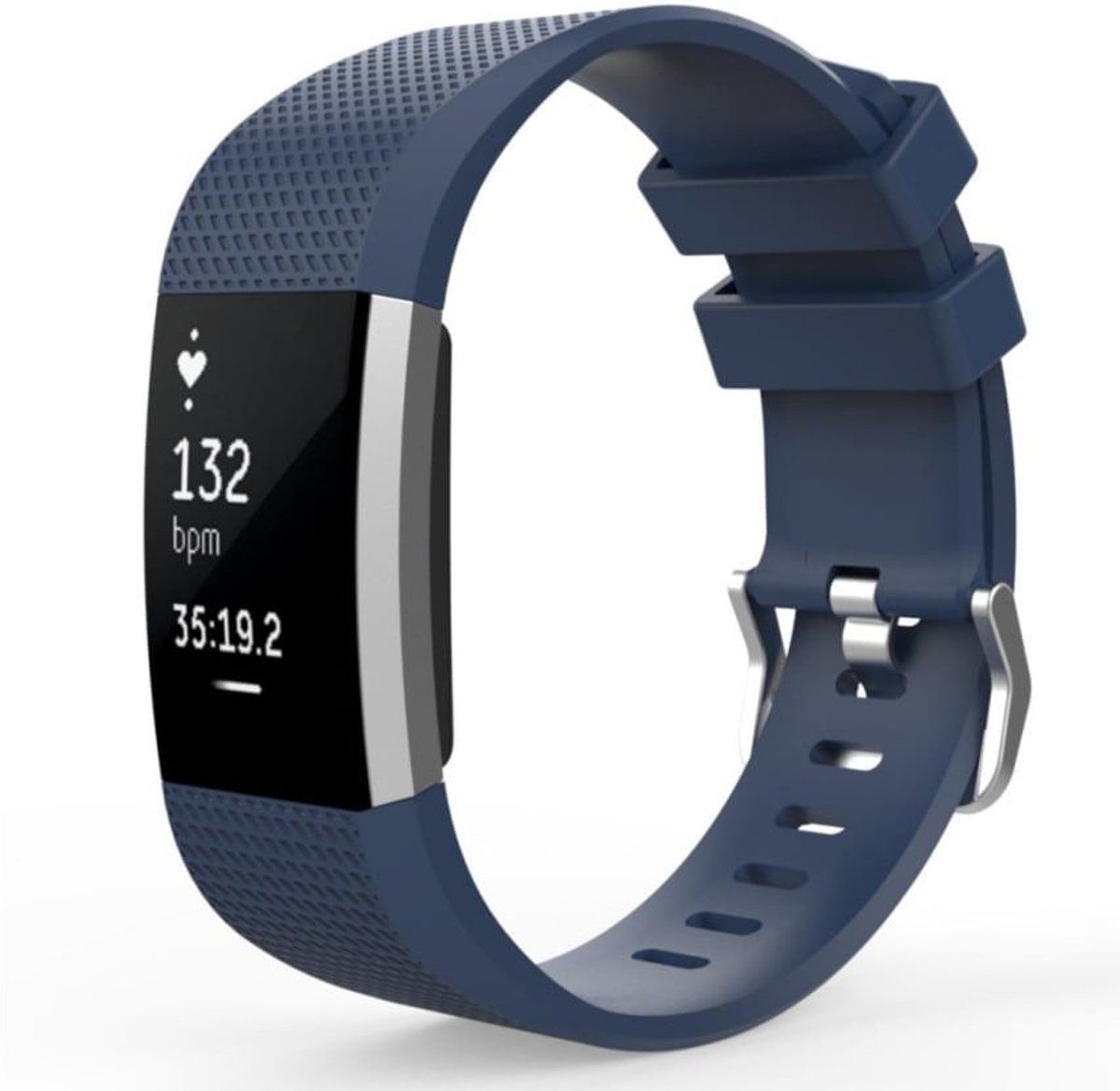 Watchbands-shop.nl Luxe Siliconen Bandje large voor FitBit Charge 2 – blauw