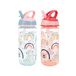 Nuby Super Flip Set van 2 morsbestendige waterflessen voor peuters, 540 ml, draaggreep, vaatwasmachinebestendig, sterilisatorbestendig, geschikt voor kinderen vanaf 18 maanden (regenboog)