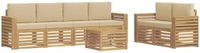 vidaXL - Buiten - bank - set - 7 - st - Wit - en - Beige - Polyester