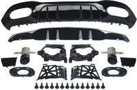 Happyment Happiq Nitronox Diffuser Set - Achterdiffuser en Uitlaatpijp - Voor Mercedes A-Klasse W177 AMG A35 Look (2018+) - Zwart