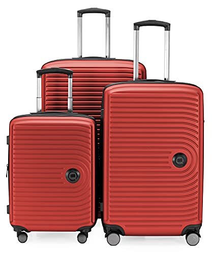 Hauptstadtkoffer - Mitte - Kofferset hard shell Koffer Trolley, Ingecheckte bagage uitbreidbaar, TSA, (S, M & L), Rood