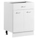 VEVOR Meuble Bas en Kit, Élément Bas Blanc 60x47,5x81,5 cm Étagère Réglable, Rangement pour Buanderie Salle de Bain, 1 Tiroir 1 Placard, Caisson de Cuisine sans Plan de Travail, Fermeture Amortie