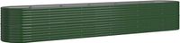 vidaXL Plantenbak 440x80x68 cm gegalvaniseerd staal groen
