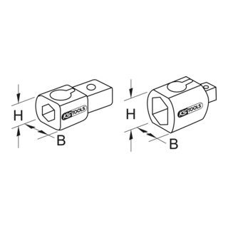KS Tools 9x12mm Insteek Adapter - 14x18mm - 1 stuk