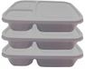 Hobby Life Vershoudbakjes - 3x - 1.15L - 3-vaks - 23 cm - mealprep - bewaarbakjes - lichtgrijs