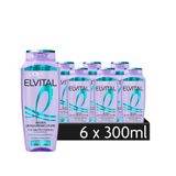 L'Oréal Paris Elvital Ontvettende shampoo voor vettige hoofdhuid en vochtvereiste lengtes, met salicylzuur en hyaluronzuur, Hydra Hyaluronic Pure, 6 x 300 ml