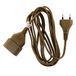 Zenitech H03VVH2-F 2x0.75mm² Verlengsnoer - 6A Elektrische Verlengsnoer Met Stopcontact Zonder Aarde - Ingebouwde Kinderbeveiliging - Voldoet Aan NF Normen - Goud - 3m