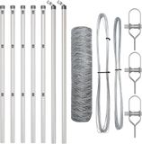 vidaXL - gaashek - met grondbevestiging - 10 x 0,4 m - zilver