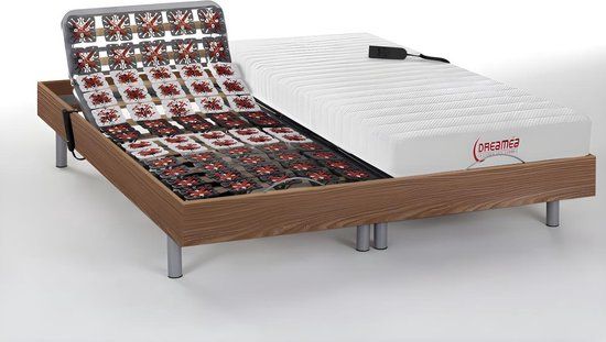 DREAMEA Elektrisch relaxbed - 160x200 cm - Licht naturel - ETHER