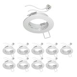 ledscom.de 10x plafondinbouwkader FERE, rond, wit glanzend (LED/halogeen/MR16/50mm) incl. GU5.3 fitting