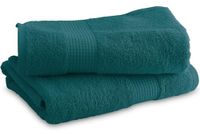 Set van 2 douchehanddoeken, 70 x 130 cm, 100% katoen, 450 g/m², eendenblauw