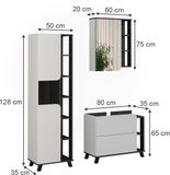 Vicco Badkamermeubelset Karen, Wit/Antraciet, 3 delen
