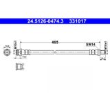 ATE Flexible De Frein 24.5126-0474.3 Mercedes-benz 169 428 00 35 A 169 428 00 35
