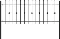 vidaXL Spike Fence ASTEN 200 x 130 cm Powder-coated steel Black