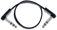 EBS PCF-DLS28 Deluxe - Flat Stereo Patchkabel - 28 cm - TRS Haaks/Haaks - Dubbelgeleider - Dubbele Afscherming - Flexibele Koperconductor - Zwart