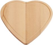 Merkloos Hartvormig Natuurlijk Houten Plank - Set van 4x stuks - 16 x 16 cm - Snijplank/Serveerplank/Broodplank