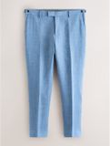 Next - Heren - Signature slim-fit Italiaanse kostuumbroek van linnen - Blauw