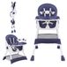 StarTech 3-in-1 baby hoogstoel - E500 kinderstoel - Opvouwbaar - Draagbaar - Voor eten en spelen - Dubbel eetblad - Speelgoedhouder - Blauw