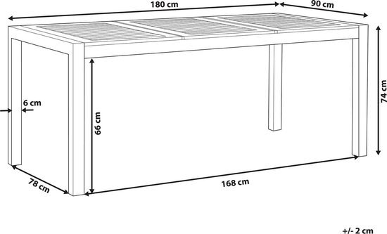 Beliani Tuintafel eucalyptushout enkel tafelblad 180 x 90 cm GROSSETO