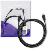 Qoltec - USB-C Kabel - 3m - Zwart