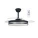 wonderlamp Surpino Led-ventilator, opvouwbaar, zwart, 45 W, met ontstekingsgeheugen en CCT-afstandsbediening, dimbaar