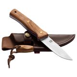 Øyo Oyo Femunden Knife W/ Leather Sheath, couteau de plein air, brun