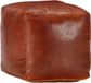 vidaXL Poef 40x40x40 cm echt geitenleer tan