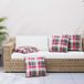 VidaXL Bankkussens 4 stuks rood geruit patroon 40x40 cm stof