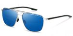 Porsche Design P8949 Palladium Lunettes de soleil Hommes Gris Métal Monture intégrale Rond