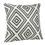 QUVIO Kussenhoes met ruit patroon - 45 x 45 cm - Zwart/Beige