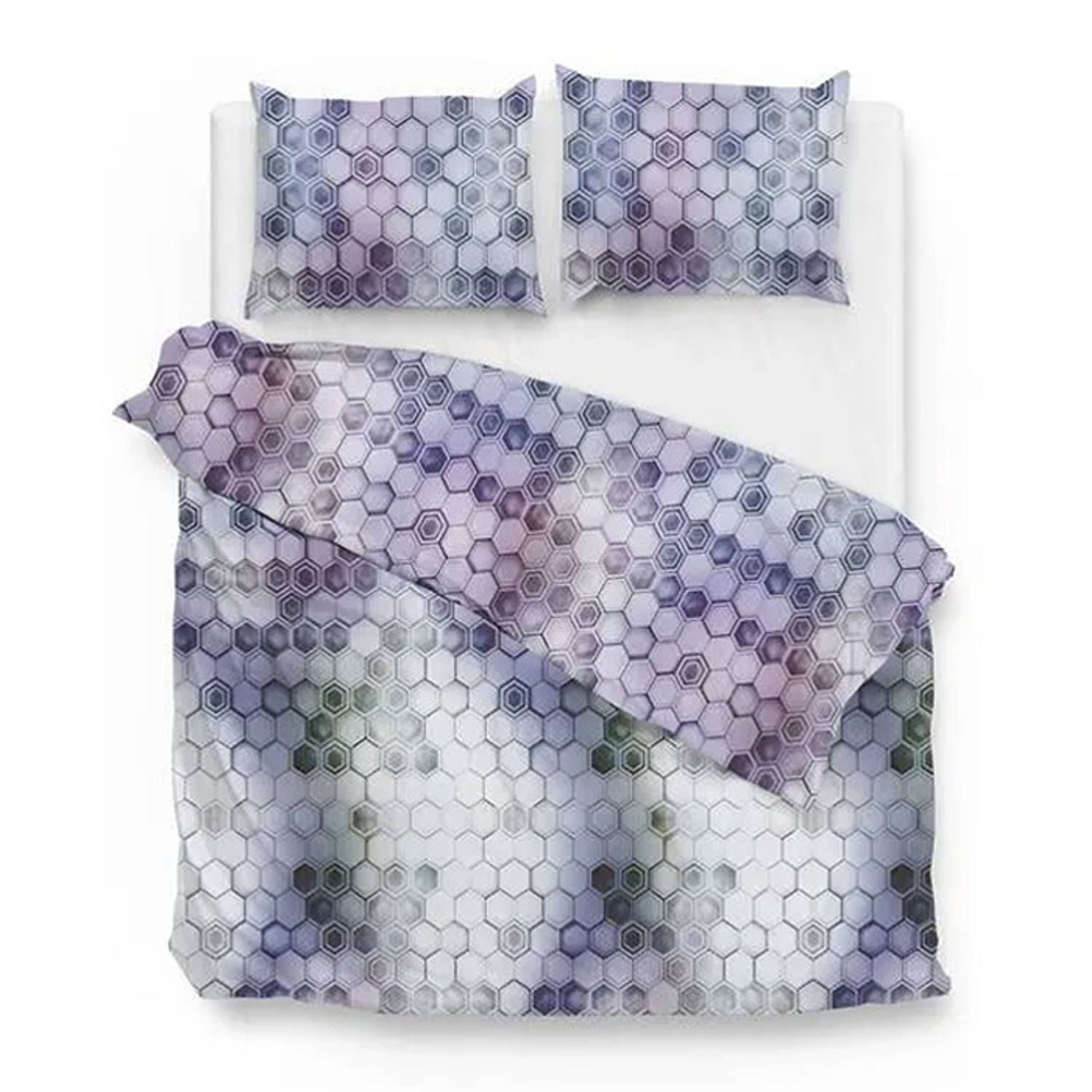 Zo!Home Manou Dekbedovertrek - Paars - 1-persoons 140x200/220 cm - Katoen