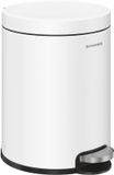 Songmics badkamer prullenbak pedaalemmer 6 liter metaal wit