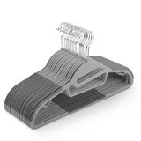 KEPLIN Set van 30 antisliphangers - duurzaam, slank ontwerp voor ruimtebesparing met 360° draaibaar, stropdasorganizer, riemhaken en S-vormige opening (donkergrijs)