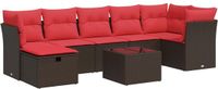 vidaXL 8-delige loungeset met kussens, polyrotan, bruin